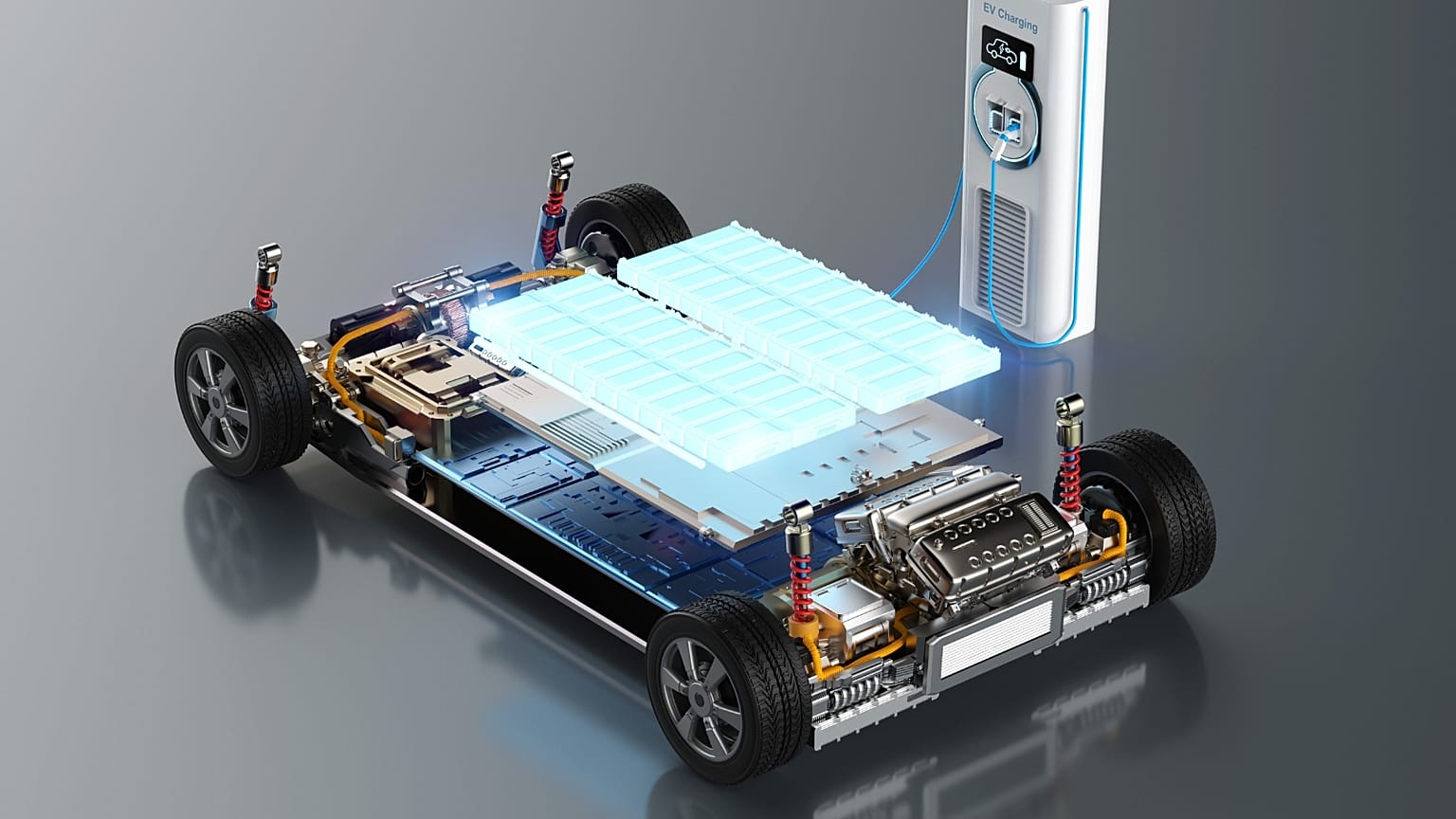 Wysokowydajny pojazd sportowy z napędem EV elektryczny samochód sportowy w czasie jazdy testowej